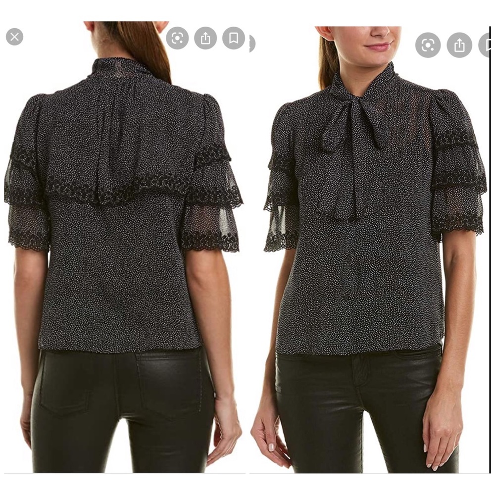 Rebeca taylor three quarter silk blouse